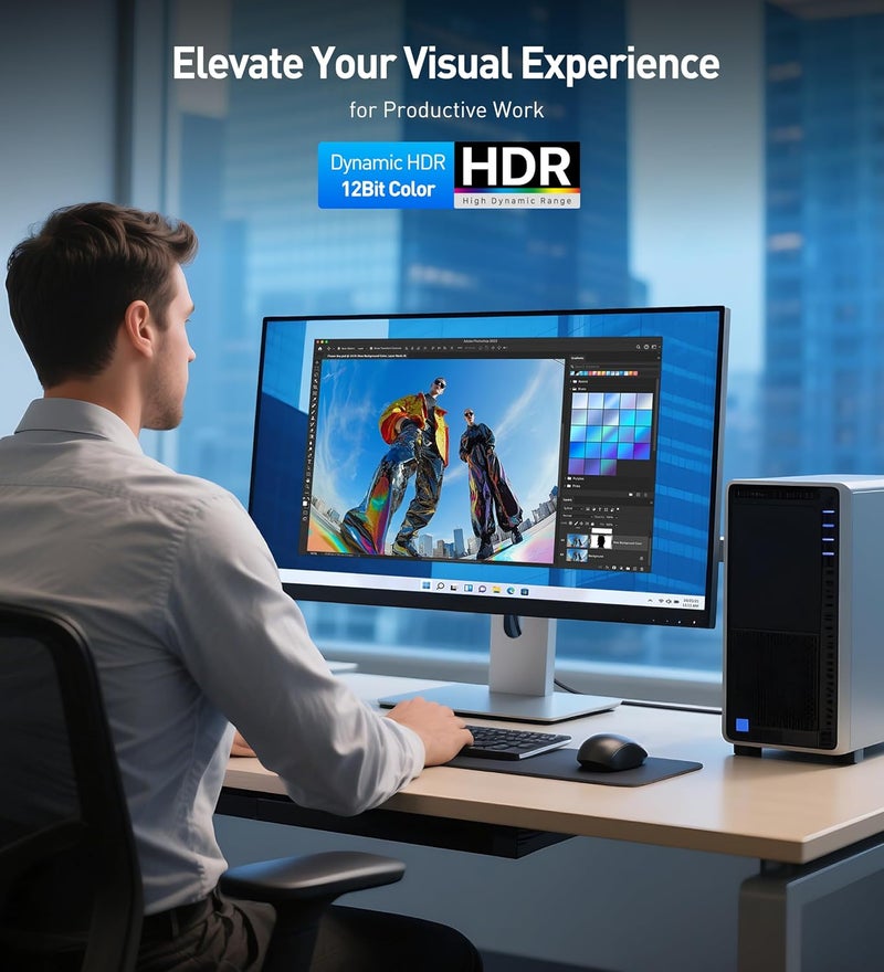 CableMatters [معتمد من VESA] كابل DisplayPort 2.1 بسرعة 80Gbps - 3.3 قدم / 1 متر، كابل DP80 مع دقة 16K 60Hz، 8K 240Hz، 4K 240Hz، FreeSync، G-SYNC و HDR لشاشة الألعاب، الكمبيوتر، RTX 4080/4090، RX 7900، أسود - Image 5
